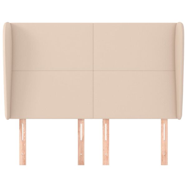 vidaXL Kopfteil mit Ohren Cappuccino-Braun 147x23x118/128cm Kunstleder