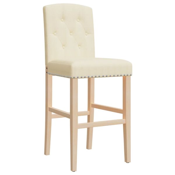 vidaXL Barst&uuml;hle 2 Stk. Massivholz Gummibaum und Stoff