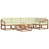 vidaXL Outdoor-Sofagarnitur mit Kissen 6 pcs Natur und Creme