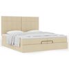 vidaXL Ottoman-Bett mit Matratzen Creme 200x200 cm Stoff