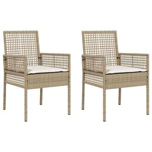 vidaXL Gartenstuhl 2 stk. Beige Poly-Rattan