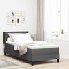 vidaXL Boxspringbett mit Matratze mit Matratze Dunkelgrau 100 x 200 cm