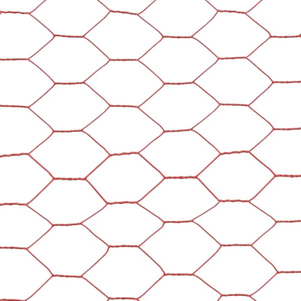 vidaXL Drahtzaun Stahl mit PVC-Beschichtung 25x0,5 m Rot