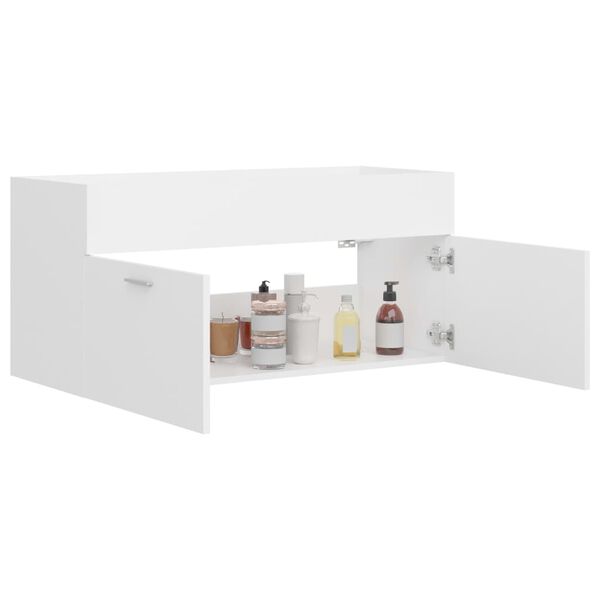 vidaXL Waschbeckenunterschrank Wei&szlig; 100x38,5x46 cm Holzwerkstoff
