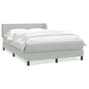 vidaXL Boxspringbett mit Matratze Hellgrau 140x210 cm Samt