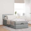 vidaXL Ottoman-Bett mit Matratze & LEDs Hellgrau 90x190 cm Stoff