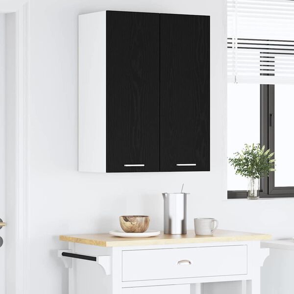 vidaXL H&auml;ngeschrank 2 pcs Schwarze Eiche und Wei&szlig; 30 x 31 x 80 cm
