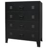 vidaXL Schubladenschrank Metall Industrie-Stil 78 x 40 x 93 cm Schwarz