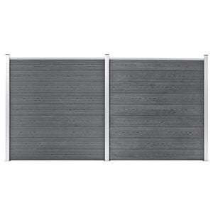 vidaXL Gartenzaun WPC 353&times;186 cm Grau