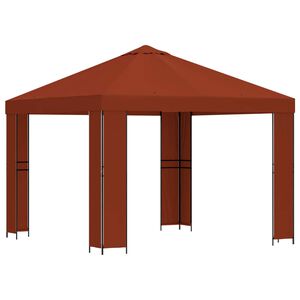 vidaXL Pavillon 3 x 3 m Terrakotta Polyester und Stahl 190 gsm