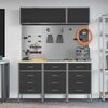 vidaXL Arbeitsschrankset mit Schubladen mit Speicher 8 pcs Schwarz