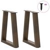 vidaXL Couchtischbeine V-Form 2 St&uuml;ck Naturstahl 28x(42-43,3) cm Stahl