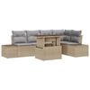 vidaXL Gartensofa-set 6 Stk. Beige Poly-Rattan