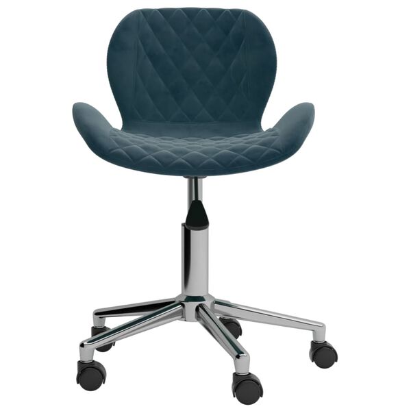 vidaXL Esszimmerst&uuml;hle 4 Stk. Drehbar Blau Samt
