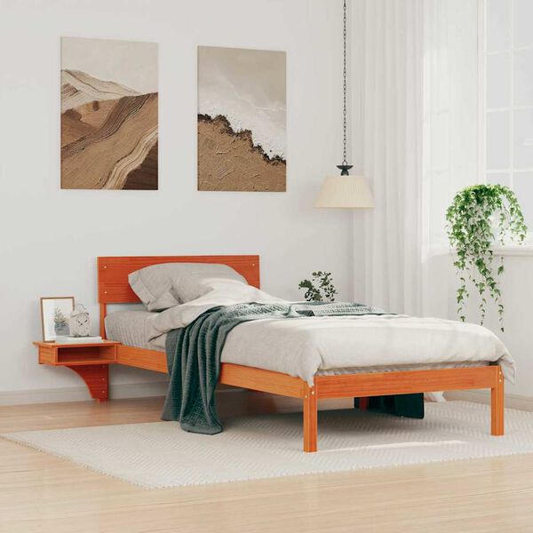 vidaXL Bettrahmen Wachsbraun 80 x 200 cm Massives Kiefernholz