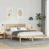 vidaXL Bettrahmen Braun 135 x 190 cm Massives Kiefernholz