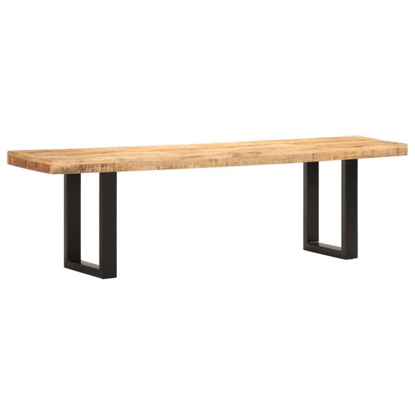 vidaXL Sitzbank 160 cm Raues Mango-Massivholz und Stahl