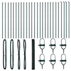vidaXL Bodenmontierter Sechseckzaun 50 x 1,5 m PVC-beschichteter Stahl