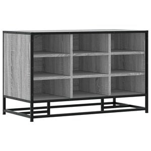vidaXL Schuhbank Grau Sonoma 84x40x53,5 cm Holzwerkstoff und Metall