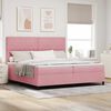 vidaXL LED Boxspringbett mit Matratze Rosa 200 x 200 cm Stoff