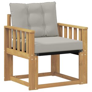 vidaXL Outdoor-Sofa Massives Akazienholz und Textilene Wei&szlig;