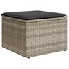 vidaXL 11-tlg. Garten-Sofagarnitur mit Kissen Hellgrau Poly Rattan
