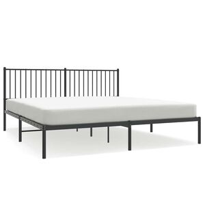 vidaXL Bettgestell mit Kopfteil Metall Schwarz 183x213 cm