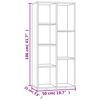 vidaXL B&uuml;cherschrank Braun Eichen-Optik 50x25x106 cm
