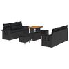 vidaXL Gartensofa-set mit Kissen 9 pcs Schwarz Poly-Rattan