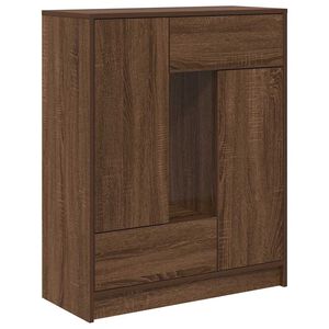 vidaXL Sideboard mit Schubladen T&uuml;ren Braun Eichen-Optik 73x31x90 cm