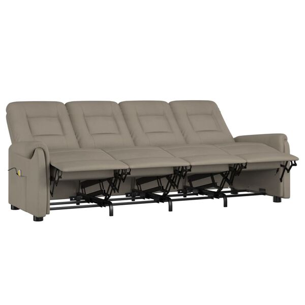 vidaXL 4-Sitzer Massagesessel Hellgrau Mikrofaser-Gewebe