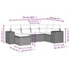 vidaXL 6-teiliges Gartensofa-Set mit Kissen, schwarzes Polyrattan