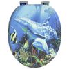 vidaXL Toilettensitz 2 pcs Blau 44 x 38 cm MDF-Platte