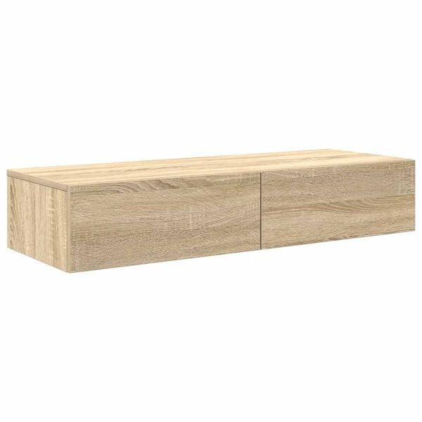 vidaXL Wandregal mit Schubladen Sonoma-Eiche 100x36x19cm Holzwerkstoff