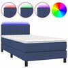 vidaXL Boxspringbett mit Matratze & LED Blau 100x200 cm Stoff