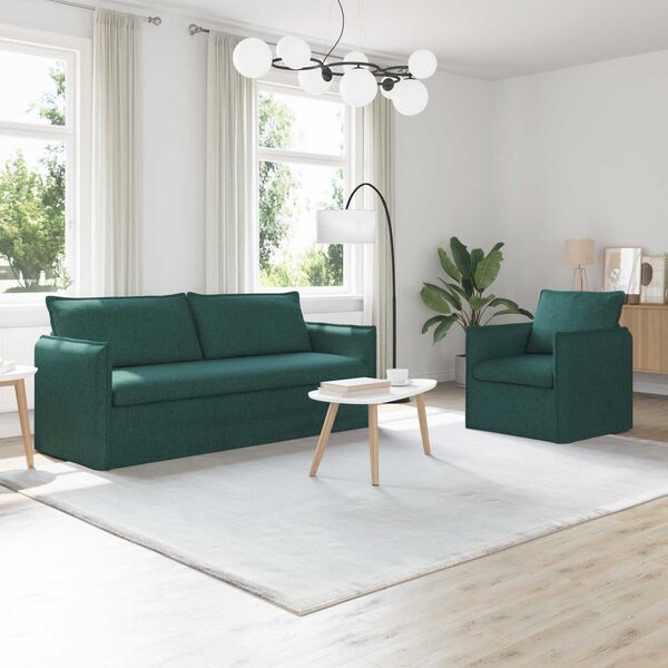 vidaXL Sofa 2 pcs Dunkelgr&uuml;n