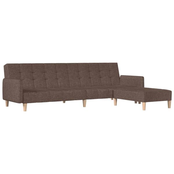 vidaXL Schlafsofa 2-Sitzer mit Fußhocker Taupe Stoff