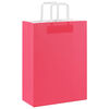vidaXL Papiertragetaschen 250 Stk. mit Henkeln Rosa 26x12x35 cm