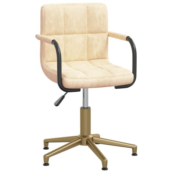 vidaXL Esszimmerst&uuml;hle 4 Stk. Drehbar Creme Samt