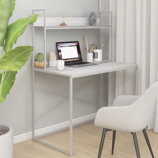 vidaXL Schreibtisch Wei&szlig; 110x60x138 cm Holzwerkstoff