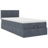 vidaXL Ottoman-Bett mit Matratze Dunkelgrau 90x200 cm Samt