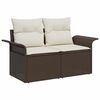 vidaXL Garten-Sofa-Set mit Kissen mit Speicher 8 pcs Braun Poly Rattan