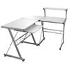 vidaXL Eck-Computertisch Wei&szlig; 132x112x99 cm Holzwerkstoff