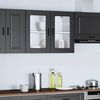 vidaXL K&uuml;chen-H&auml;ngeschrank mit Glast&uuml;r Porto Schwarz