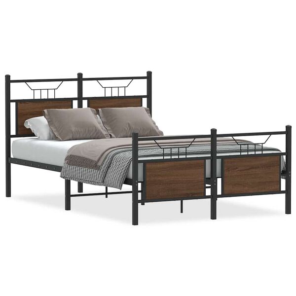 vidaXL Bettgestell ohne Matratze Braun Eiche 120x200 cm Holzwerkstoff