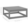 vidaXL 7-tlg. Garten-Lounge-Set Grau Massivholz Kiefer