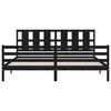 vidaXL Massivholzbett mit Kopfteil Schwarz 200x200 cm