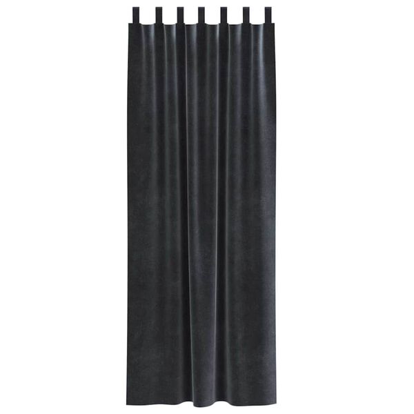 vidaXL Verdunkelungsvorh&auml;nge 2 pcs Dunkelgrau 140 x 245 cm Samt