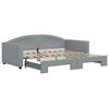 vidaXL Tagesbett Ausziehbar Hellgrau 90x190 cm Stoff