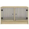 vidaXL Couchtisch mit Glast&uuml;ren Sonoma-Eiche 68x50x42 cm